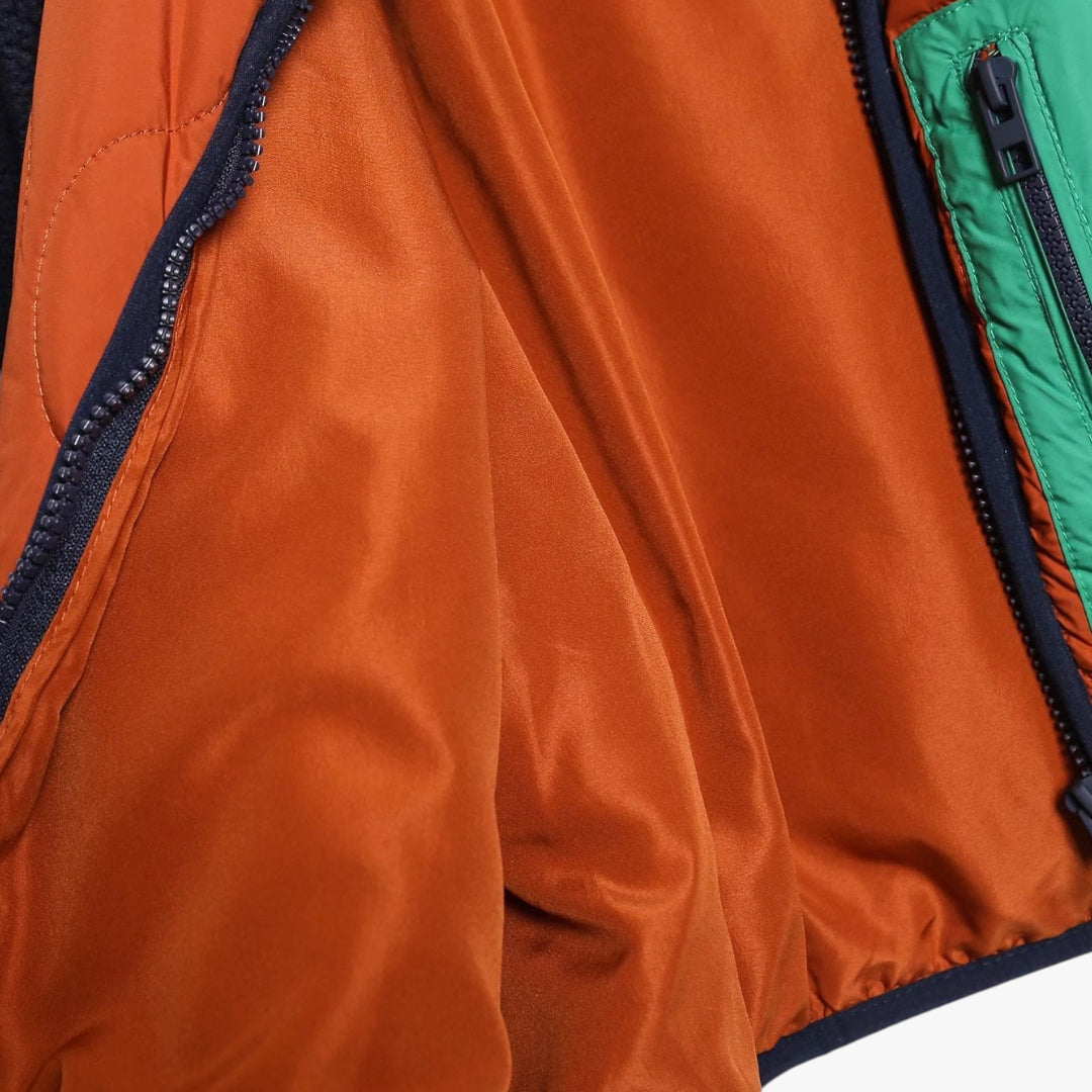Miles & Luna Marina Patchwork Quilted Jacket with Contrast Stitching and Oversized Fit for Women