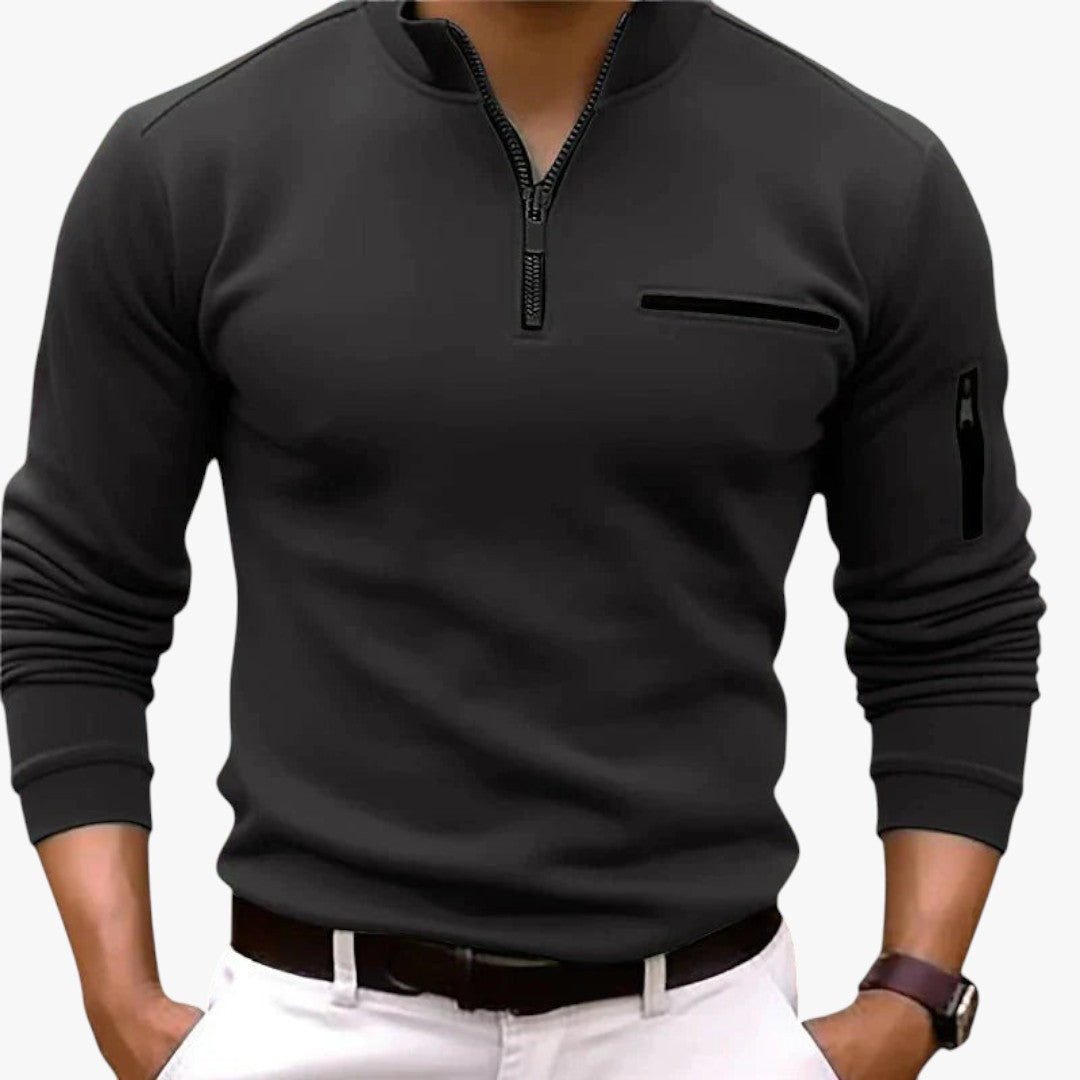 Miles & Luna Men's Quarter-Zip Polo Shirt for Men