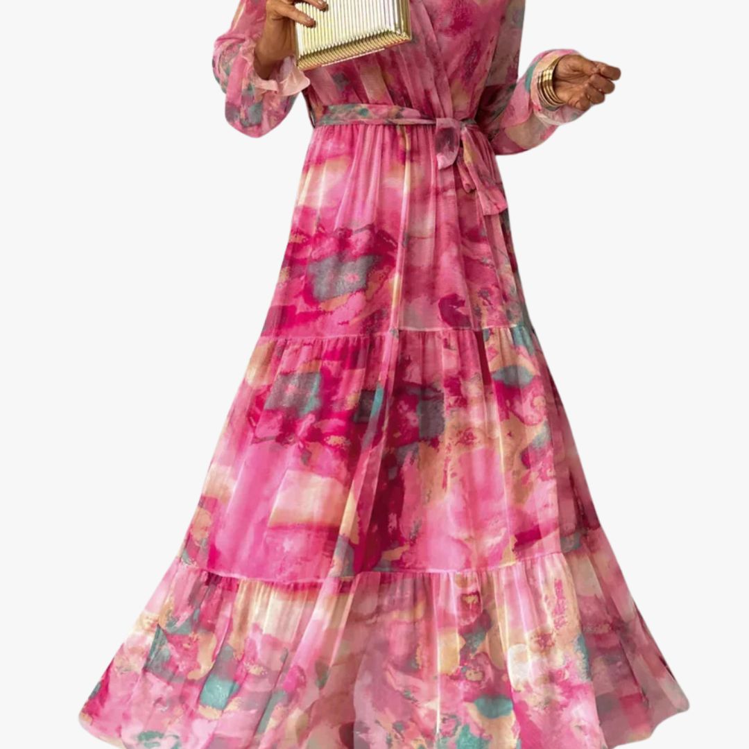 Miles & Luna Modern Long Sleeve Summer Maxi Dress for Women