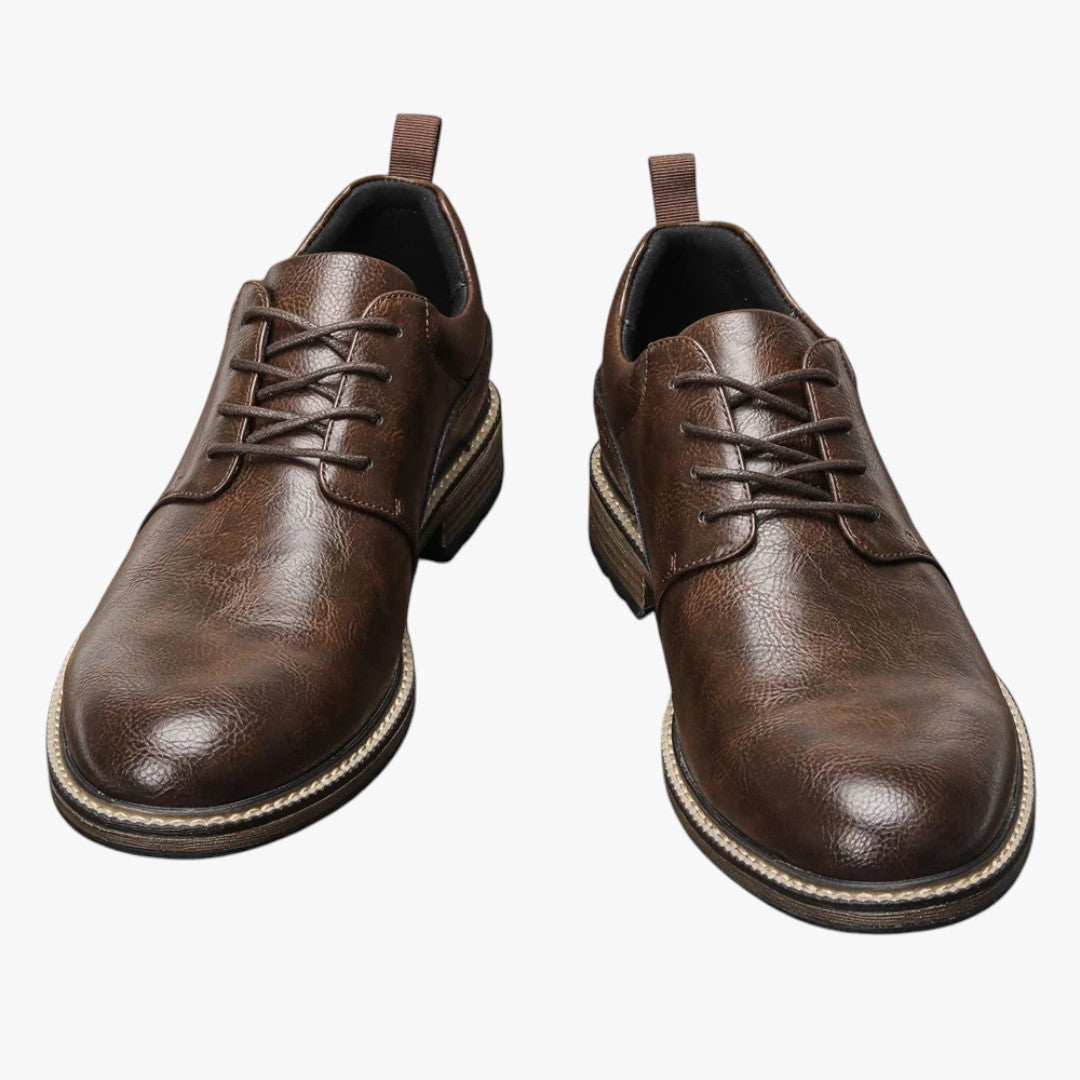 Miles & Luna Non-Slip Sole Leather Formal Shoes with Lace Up for Men