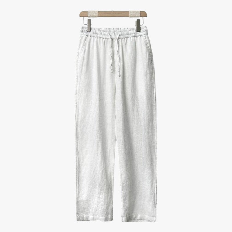 Miles & Luna Old Money Linen Trousers Loose Fit Summer Pants for Men