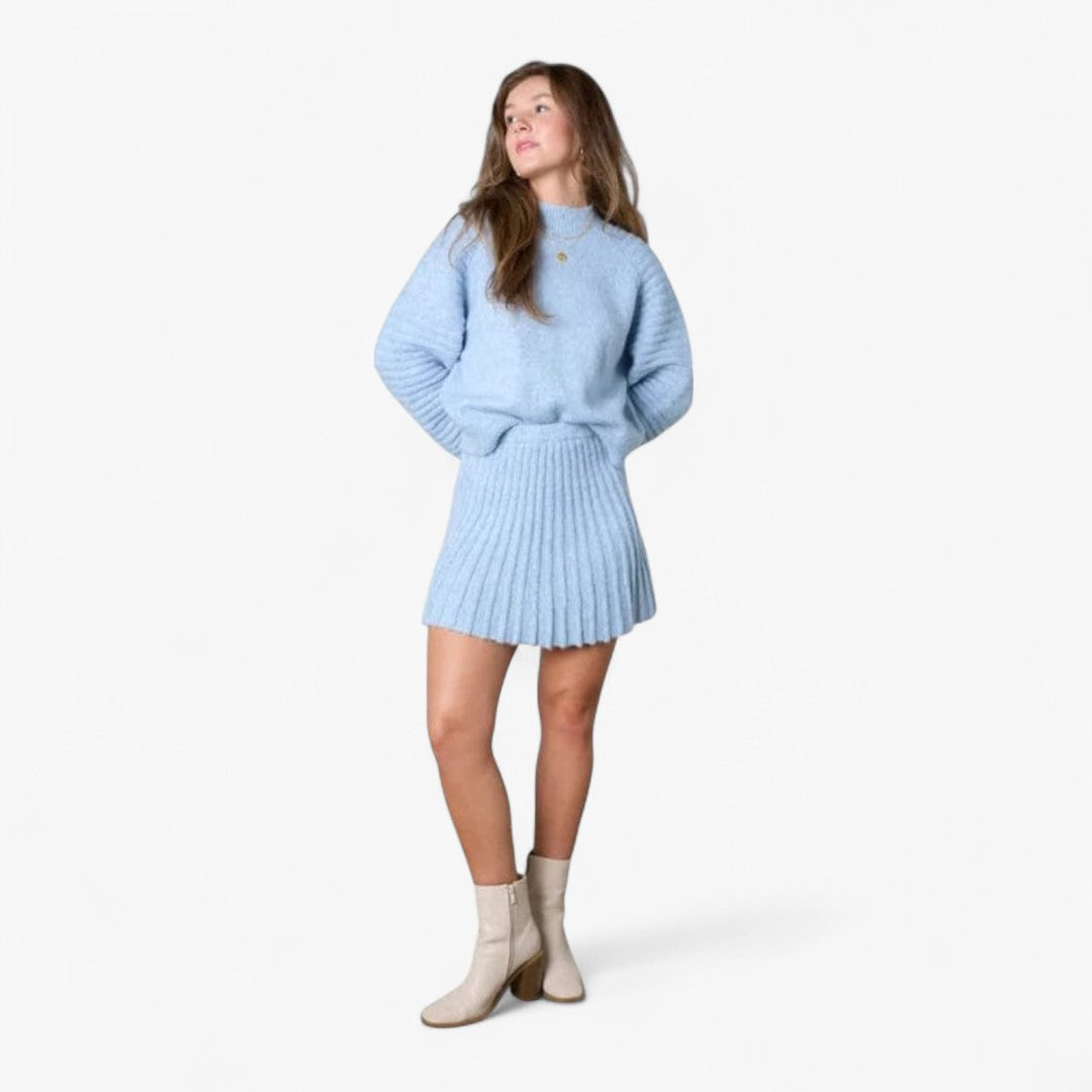 Miles & Luna Pleated 2-Piece Outfit Set Elegant Modern Style for Women