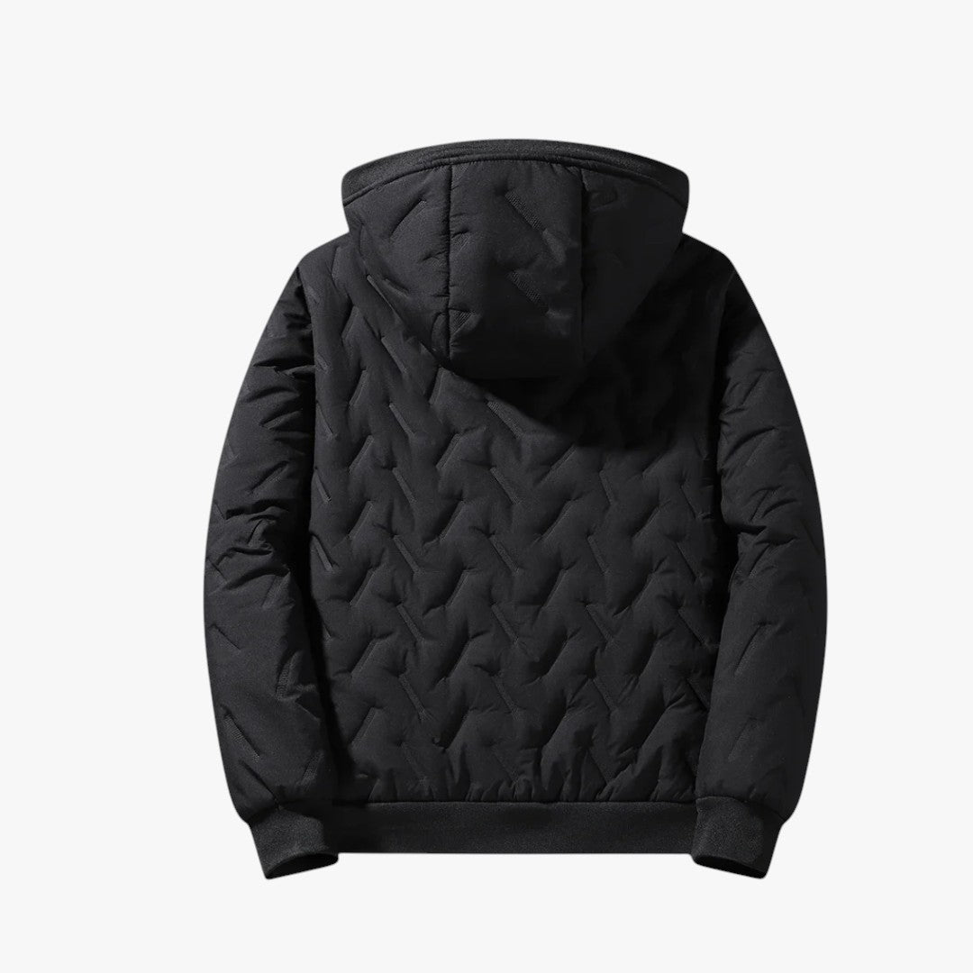 Miles & Luna Quilted Hooded Jacket Sherpa Lined Polyester for Men