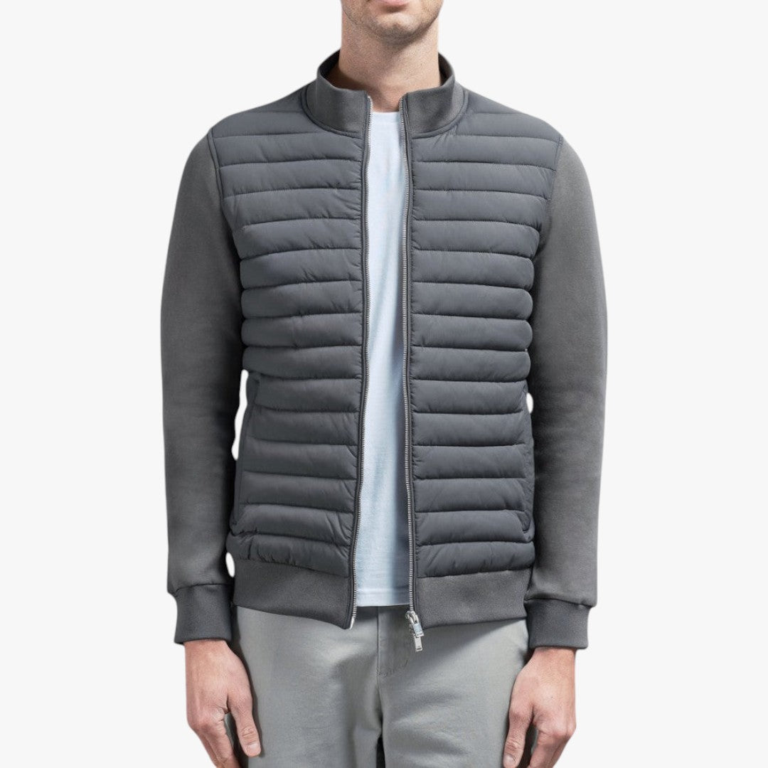 Miles & Luna Quilted Hybrid Jacket with Knitted Sleeves for Men