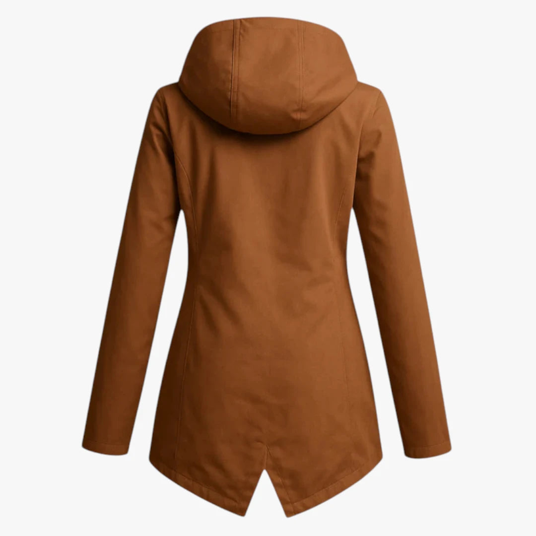 Miles & Luna Raincoat - Long water-repellent jacket with hood and zipper for optimal protection