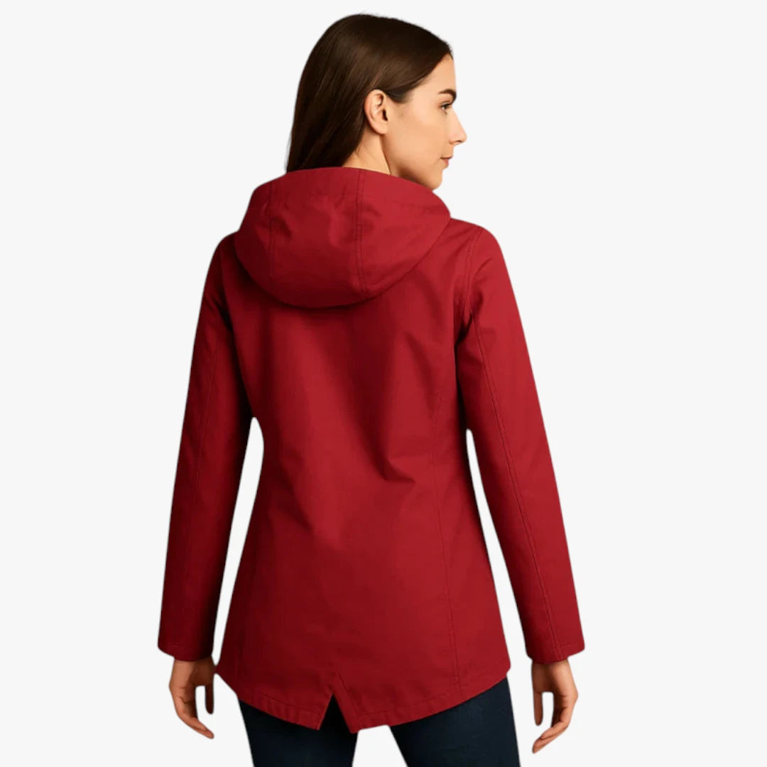 Miles & Luna Raincoat - Long water-repellent jacket with hood and zipper for optimal protection