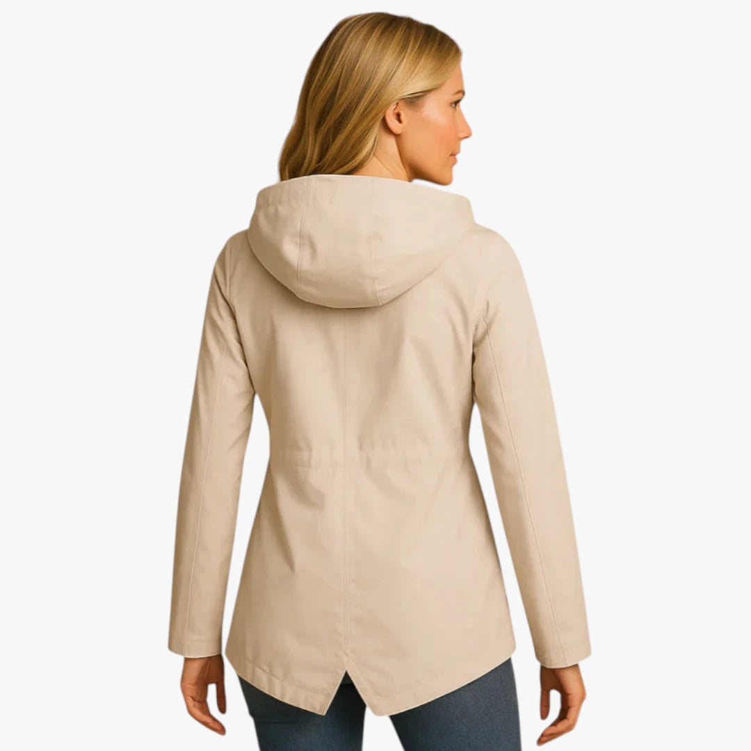 Miles & Luna Raincoat - Long water-repellent jacket with hood and zipper for optimal protection