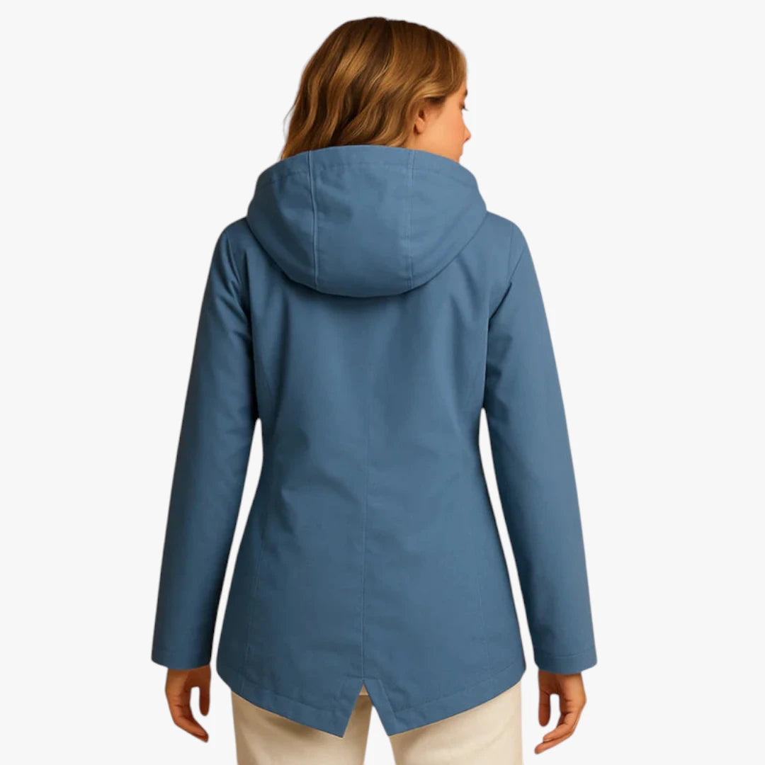 Miles & Luna Raincoat - Long water-repellent jacket with hood and zipper for optimal protection
