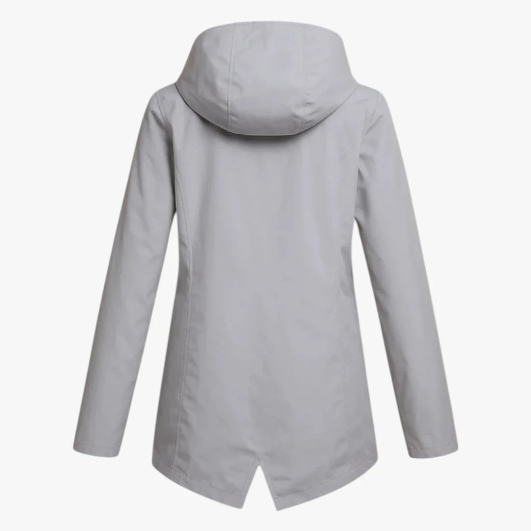 Miles & Luna Raincoat - Long water-repellent jacket with hood and zipper for optimal protection