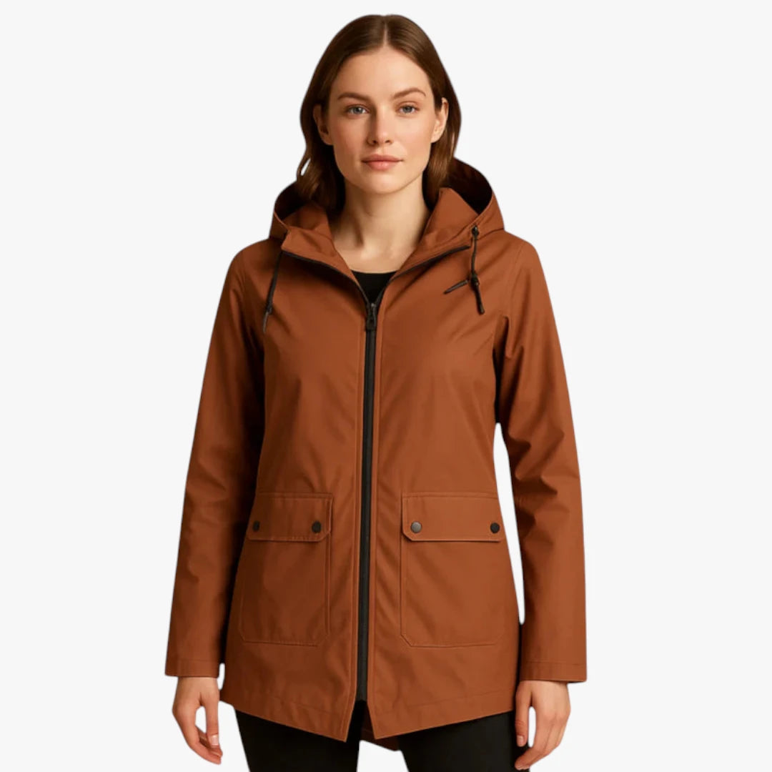 Miles & Luna Raincoat - Long water-repellent jacket with hood and zipper for optimal protection