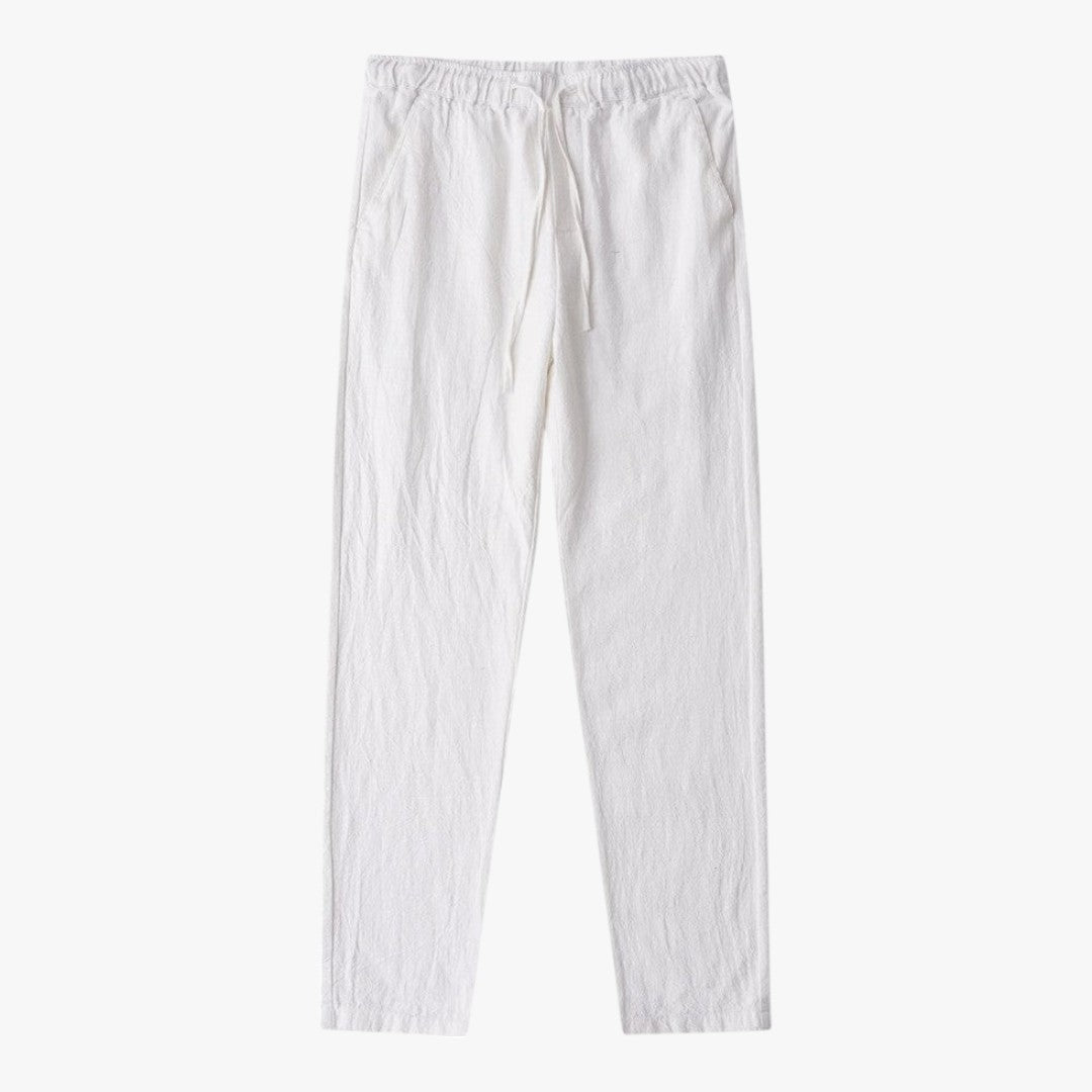 Miles & Luna Regular Fit Linen Trousers Old Money Pants for Men