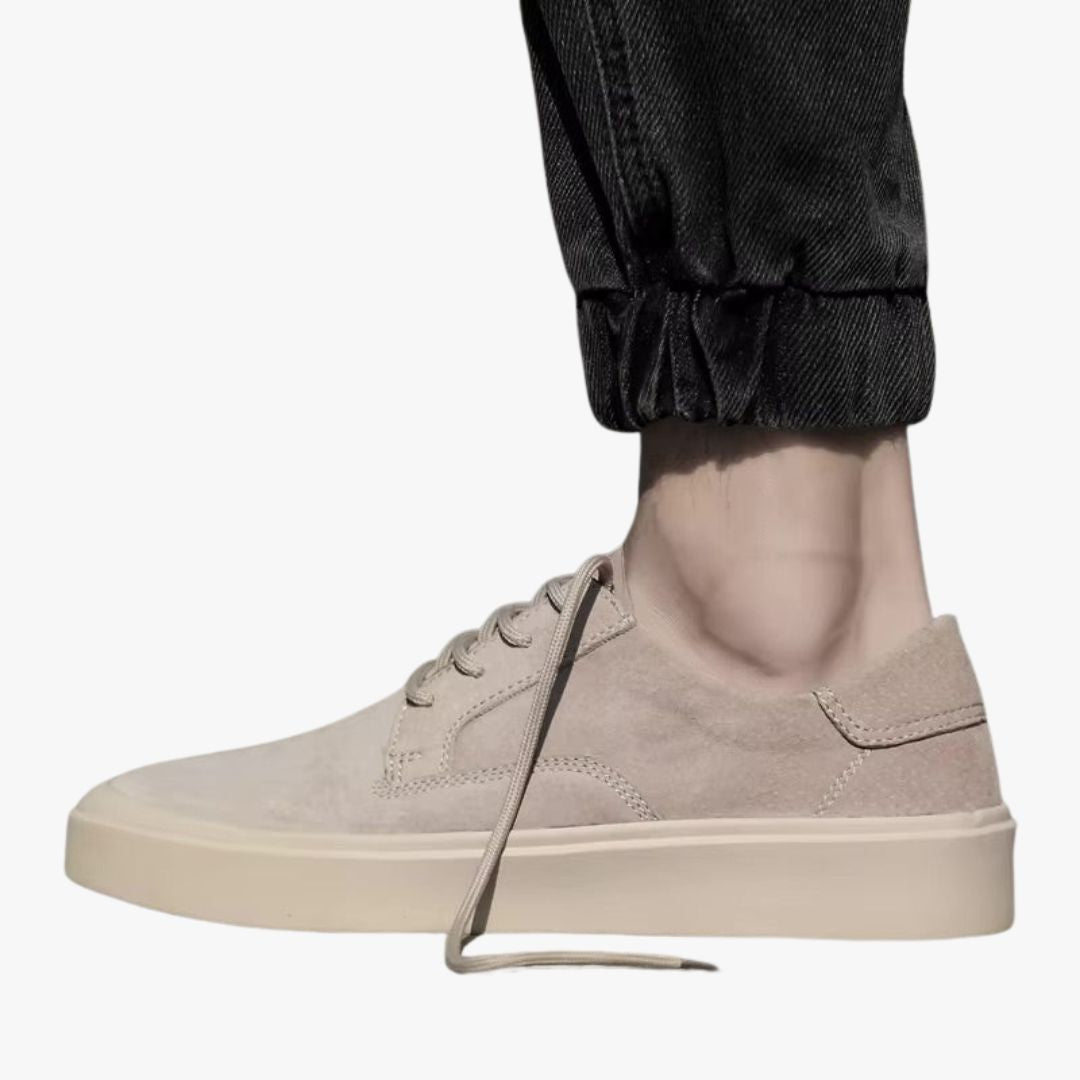 Miles & Luna | Sand Leather Suede Height Shoes – Formal Business Sneakers for Men