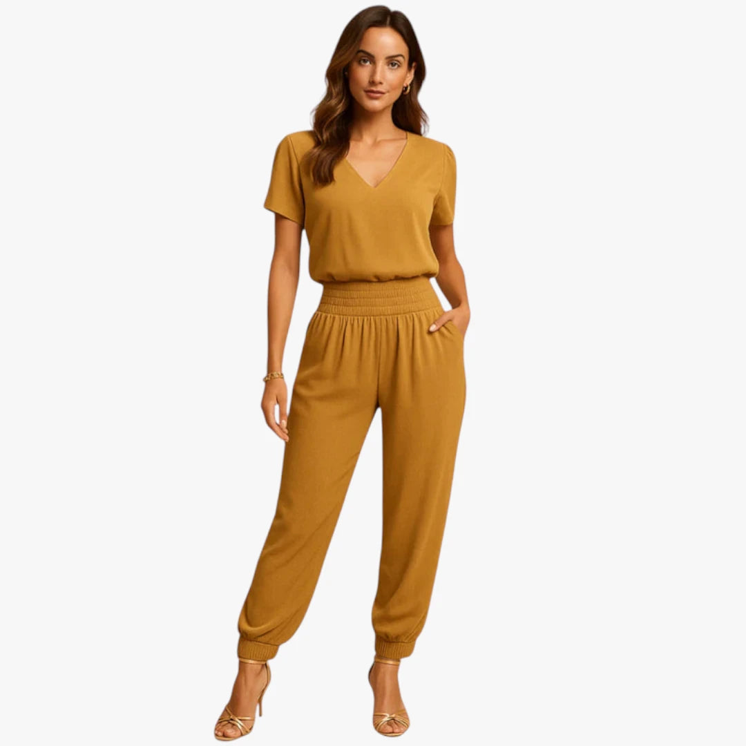 Miles & Luna Set – Floral Print Top and Elastic Waist Pants