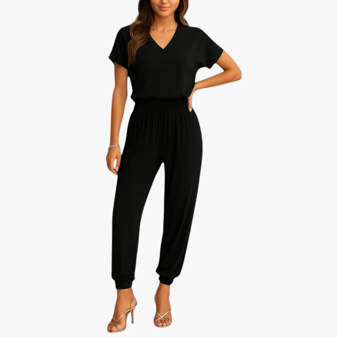 Miles & Luna Set – Floral Print Top and Elastic Waist Pants
