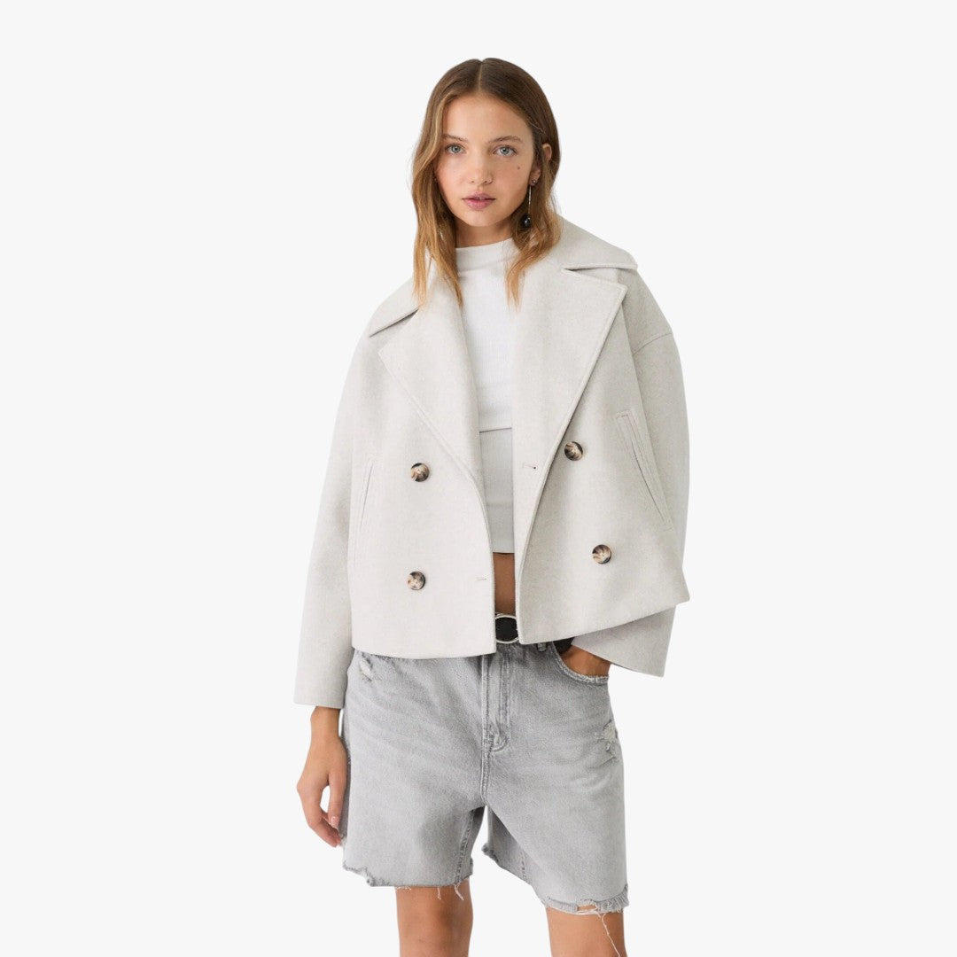 Miles & Luna Short Double-Breasted Blazer for Women