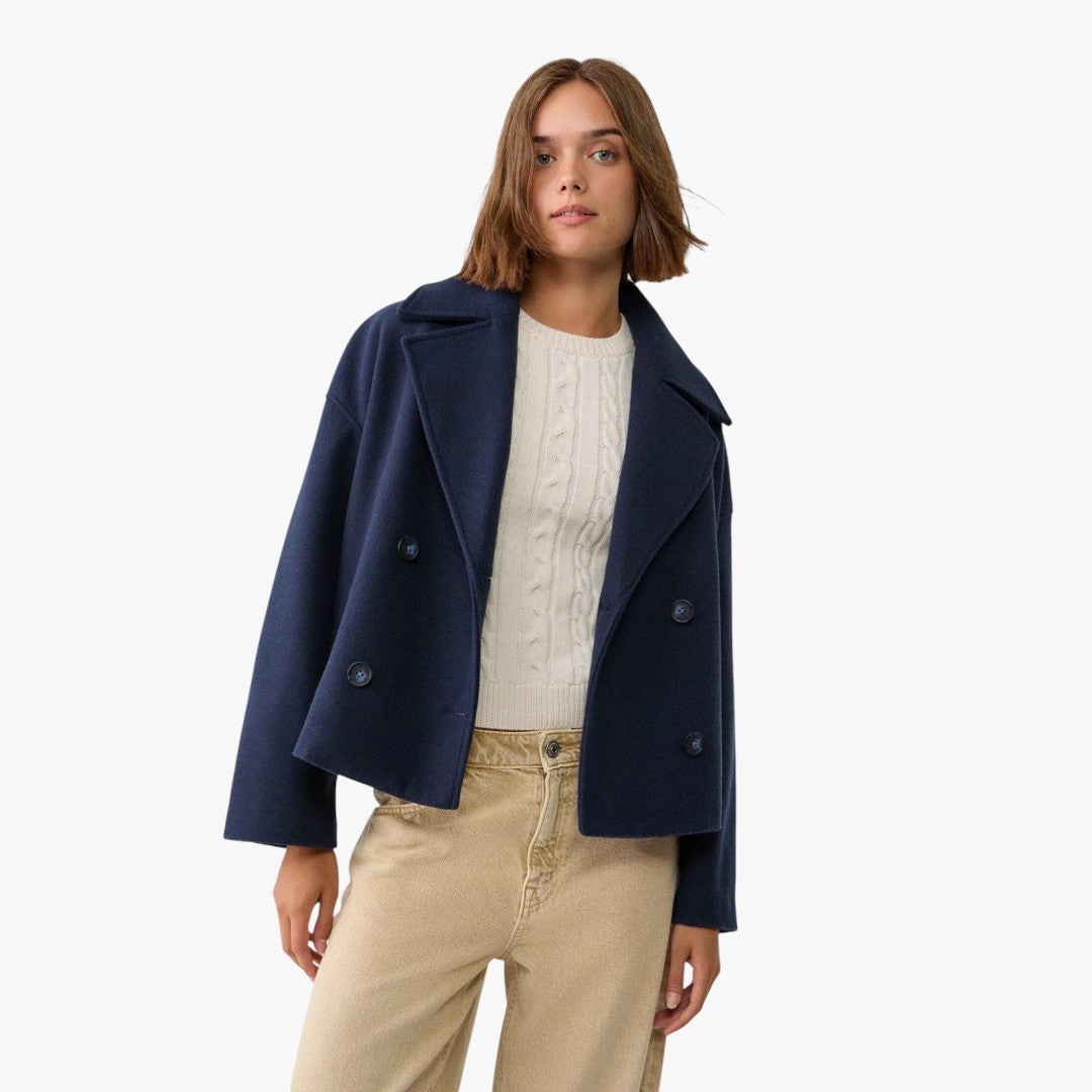 Miles & Luna Short Double-Breasted Blazer for Women