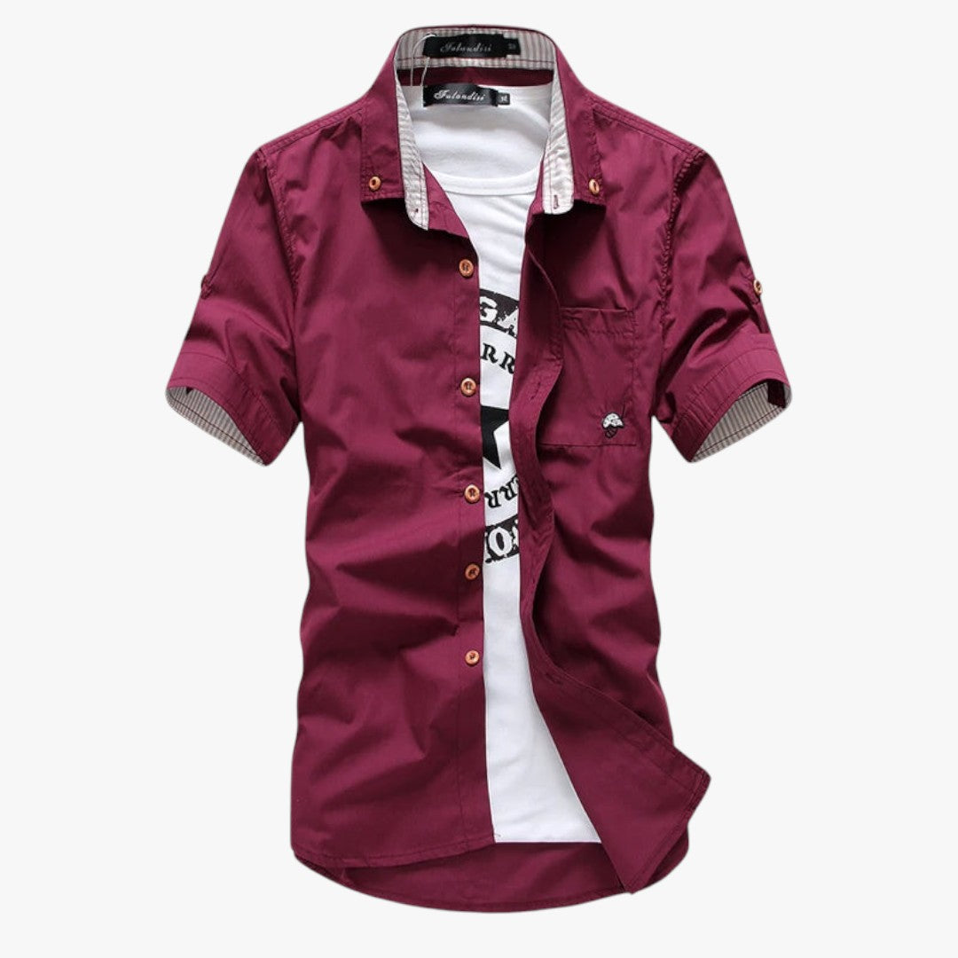 Miles & Luna Signature Button-Up Blouse Shirt for Men