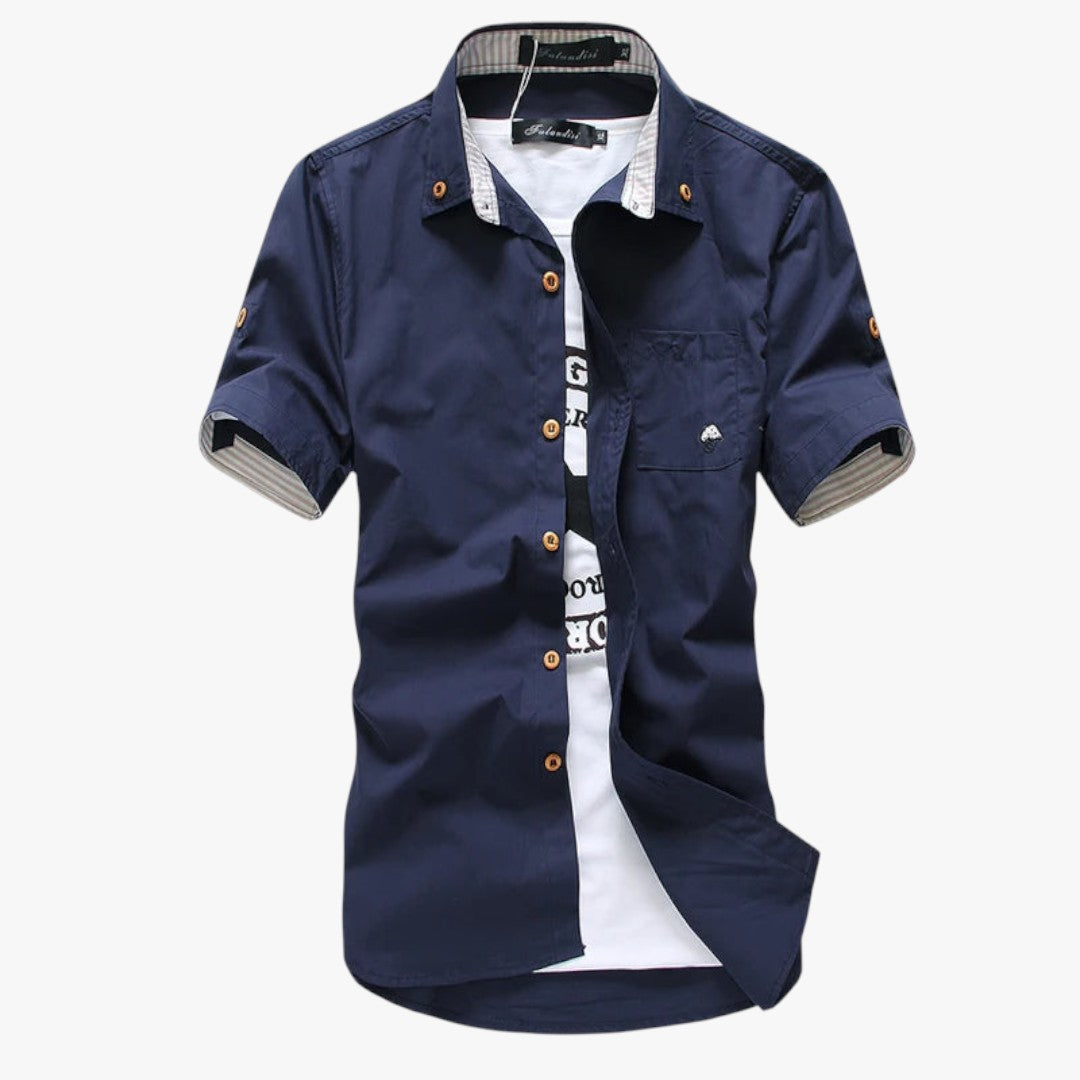 Miles & Luna Signature Button-Up Blouse Shirt for Men