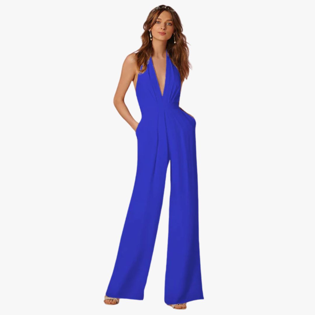 Miles & Luna Sleeveless Jumpsuit Deep V-Neck Wide-Leg for Women