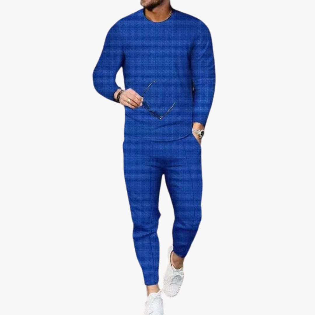 Miles & Luna Slim Fit Long Sleeve and Pants 2-Piece Set for Men