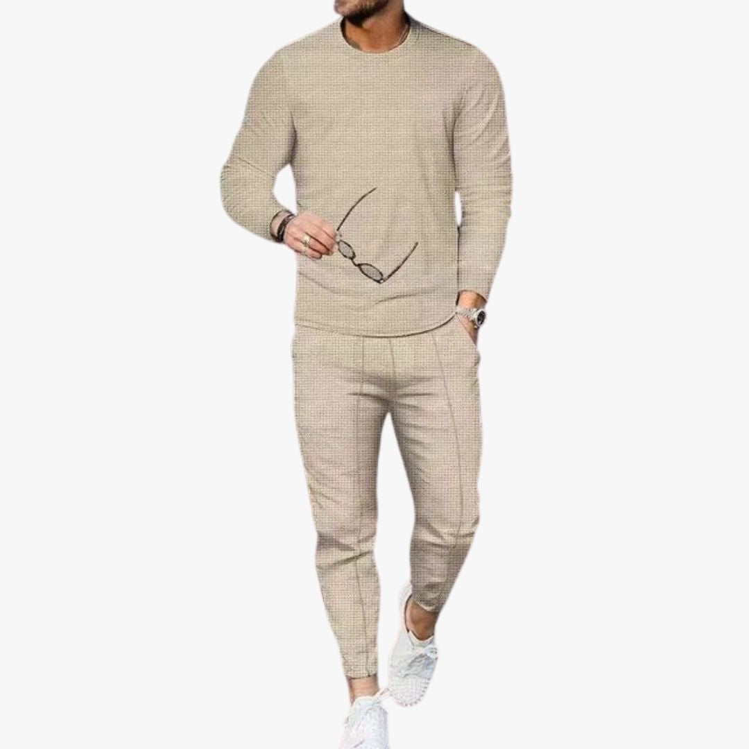 Miles & Luna Slim Fit Long Sleeve and Pants 2-Piece Set for Men