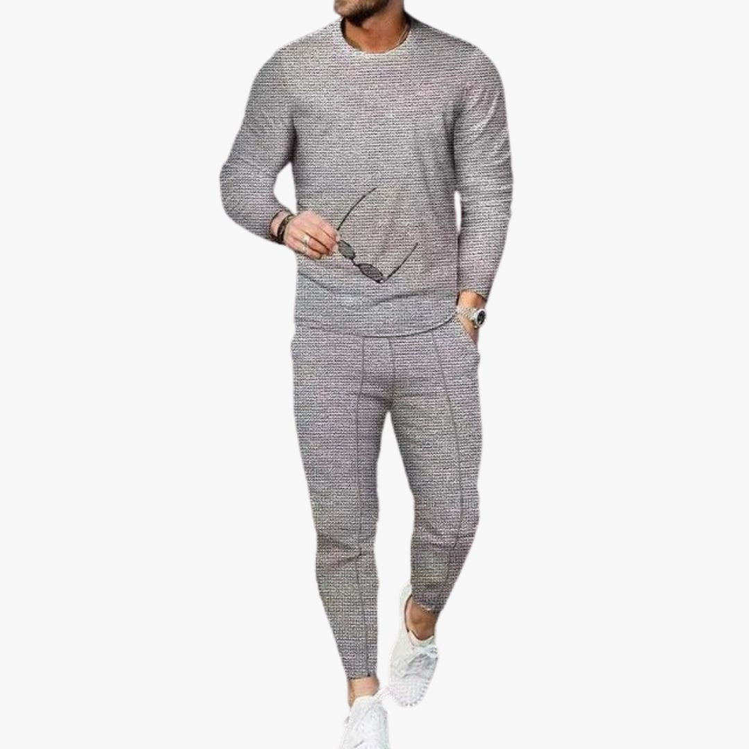 Miles & Luna Slim Fit Long Sleeve and Pants 2-Piece Set for Men