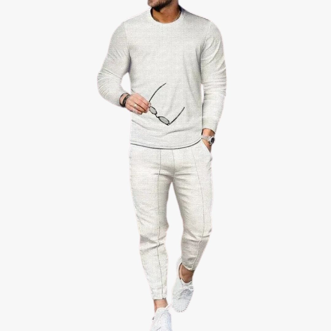 Miles & Luna Slim Fit Long Sleeve and Pants 2-Piece Set for Men
