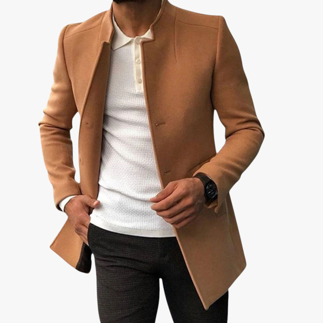 Miles & Luna Slim Fit Wool Blend Coat for Men
