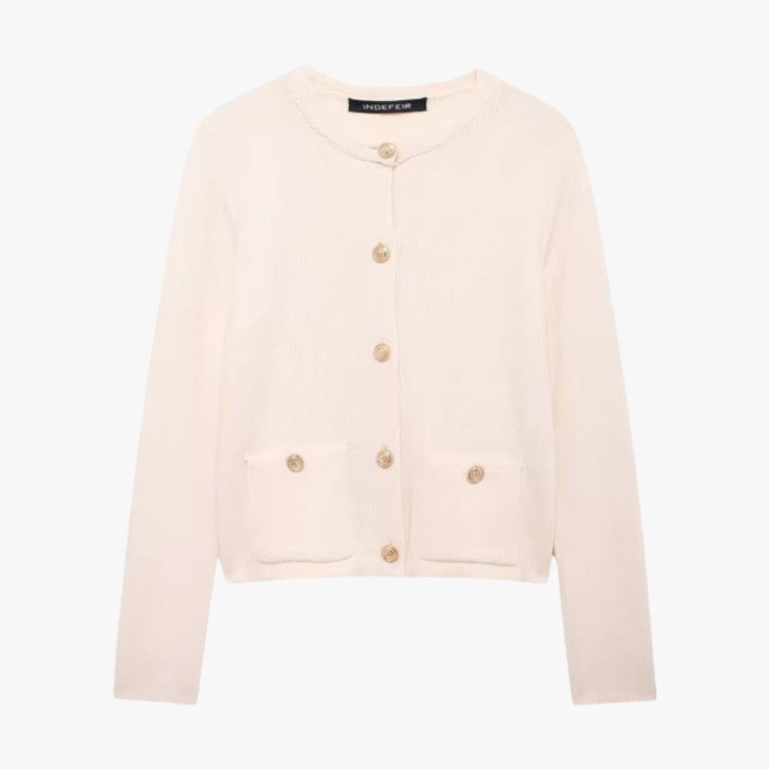Miles & Luna Soft Knit Cardigan with Golden Buttons for Women