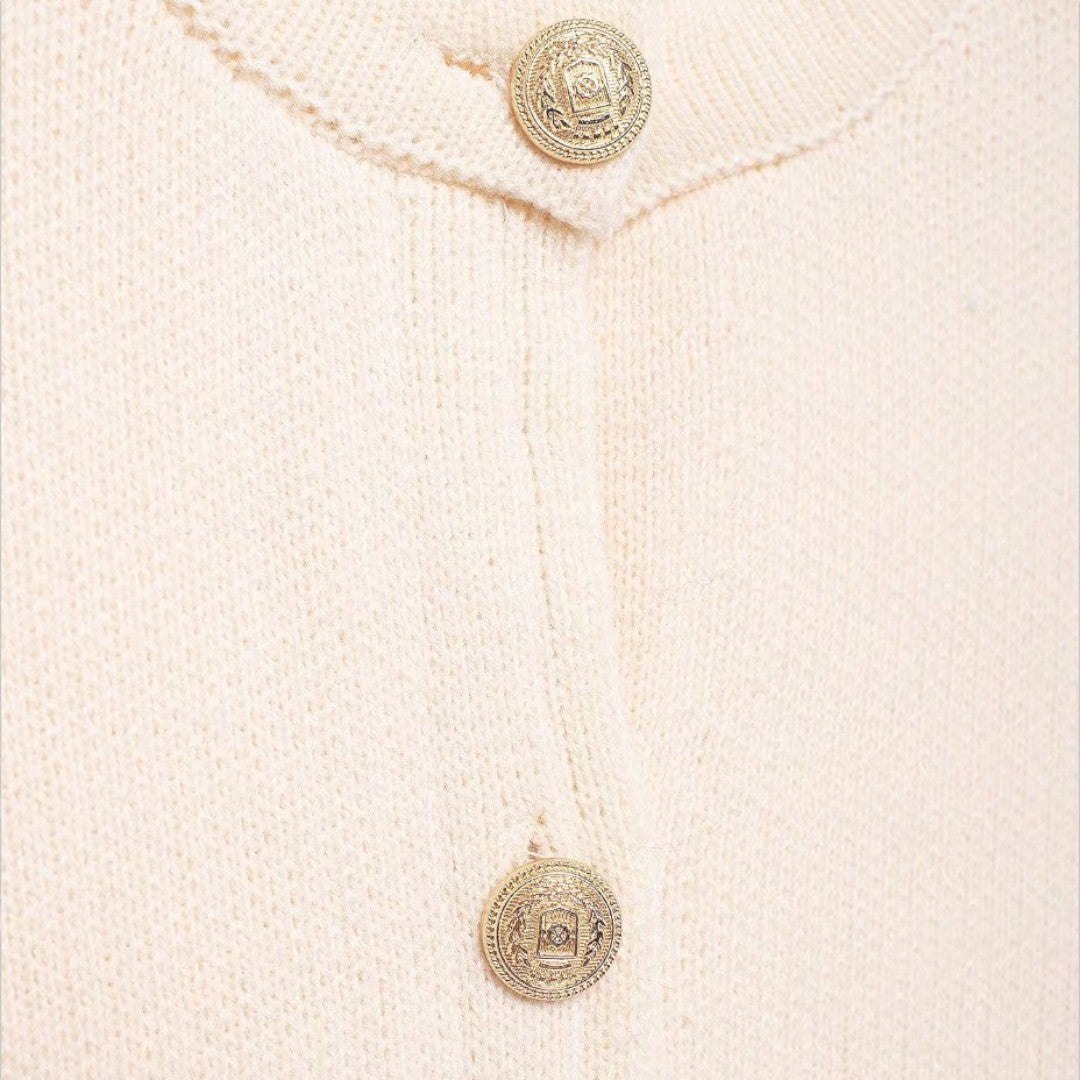 Miles & Luna Soft Knit Cardigan with Golden Buttons for Women
