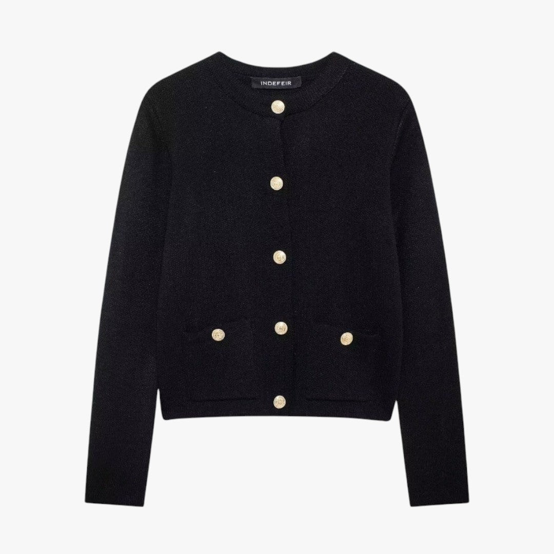 Miles & Luna Soft Knit Cardigan with Golden Buttons for Women