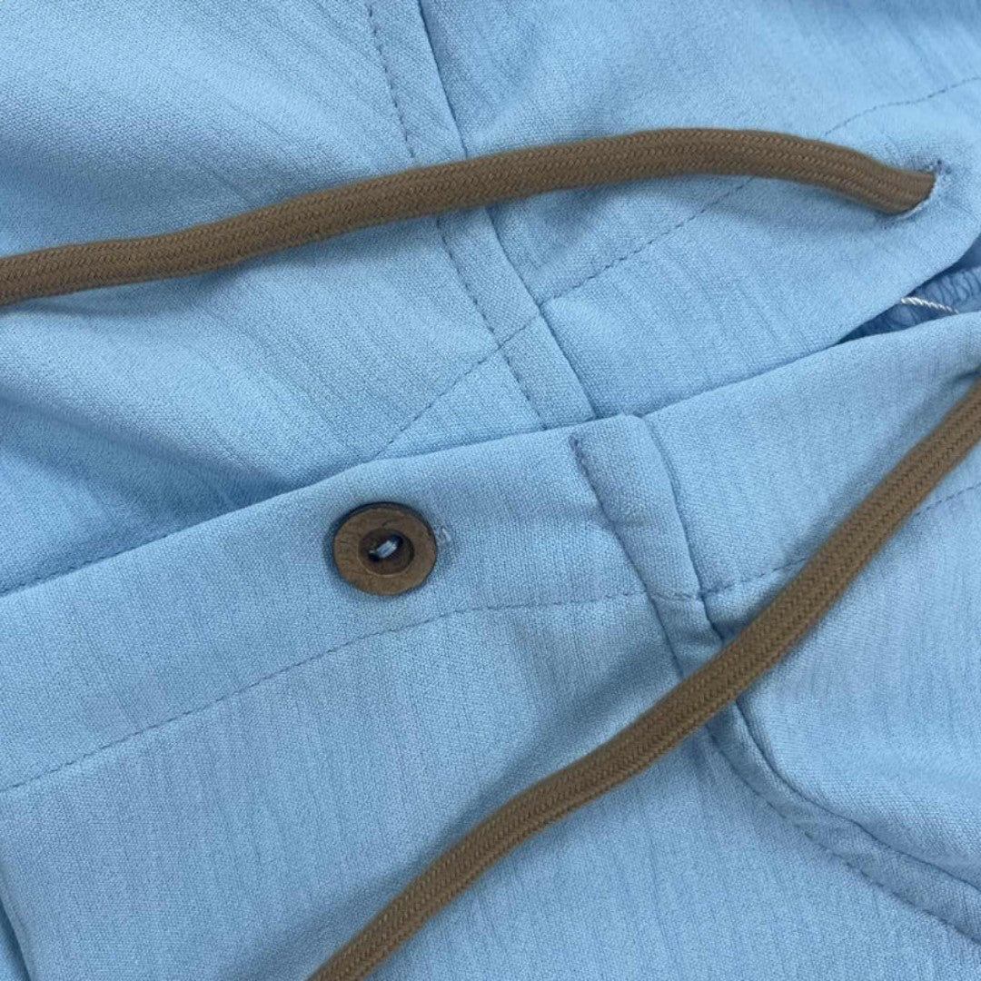 Miles & Luna Solid Color Single Breasted Long Sleeve Summer Hoodie for Men