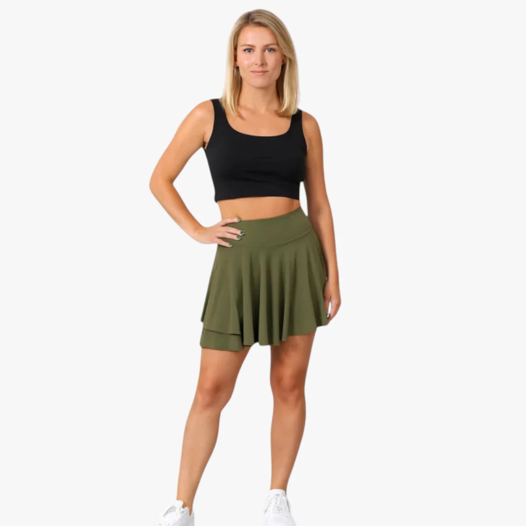 Miles & Luna Sports Skirt With Shorts - Breathable And Lightweight Tennis Skirt With Integrated Pants For Women