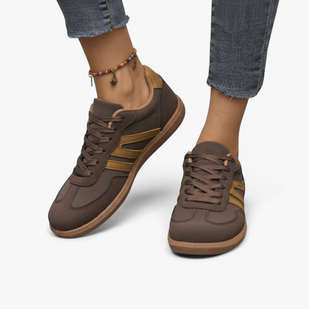 Miles & Luna Suede Casual Orthopedic Sneakers with Contrast Accents Iconic Style for Women