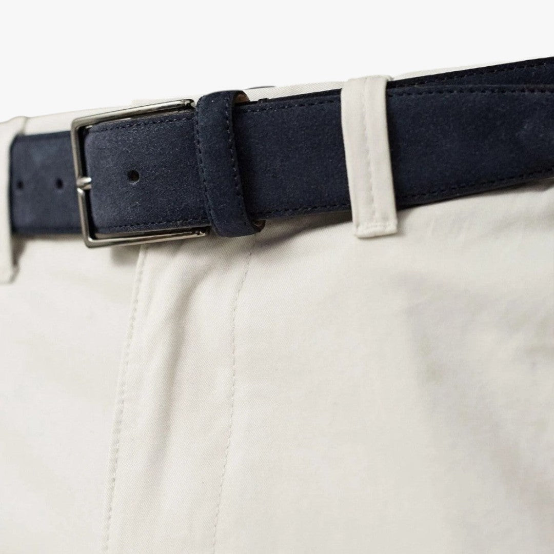 Miles & Luna Suede Leather Belt Classic Buckle Old Money Style for Men