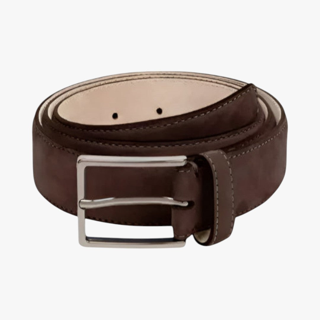 Miles & Luna Suede Leather Belt Classic Buckle Old Money Style for Men