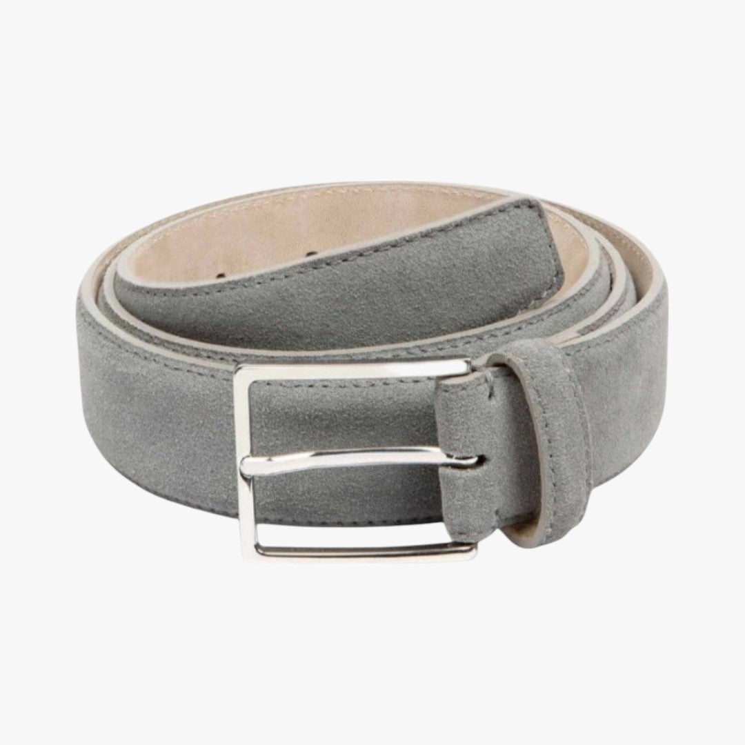 Miles & Luna Suede Leather Belt Classic Buckle Old Money Style for Men