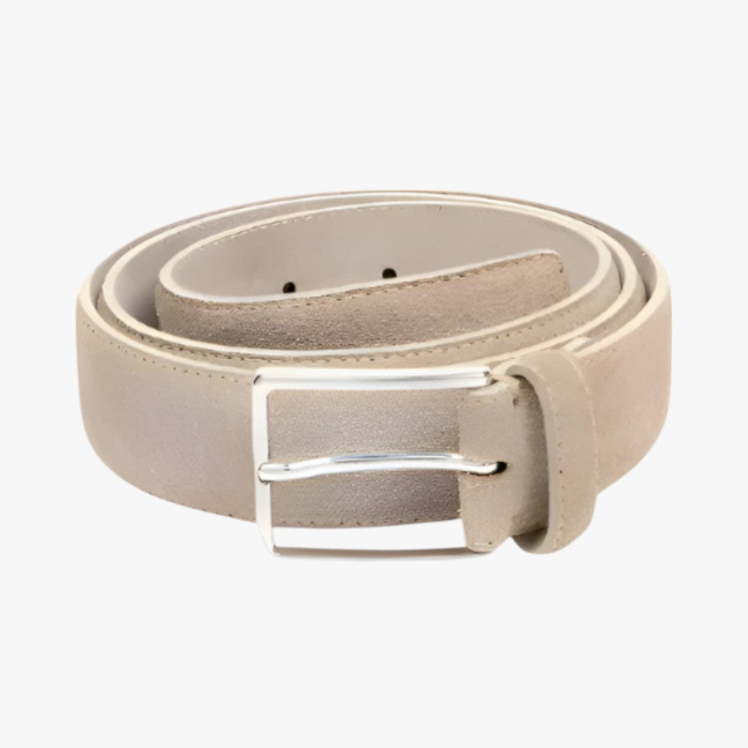 Miles & Luna Suede Leather Belt Classic Buckle Old Money Style for Men