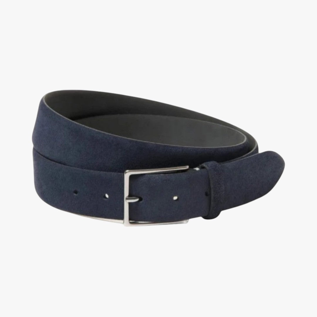 Miles & Luna Suede Leather Belt Classic Buckle Old Money Style for Men