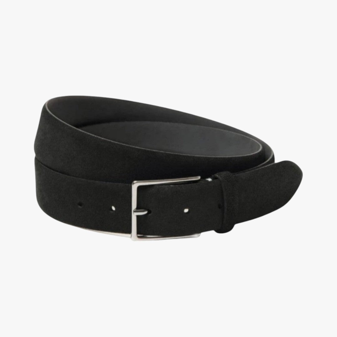 Miles & Luna Suede Leather Belt Classic Buckle Old Money Style for Men