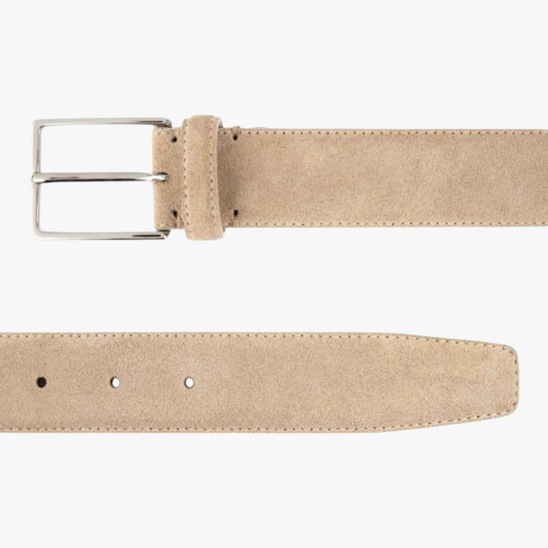Miles & Luna Suede Leather Belt Classic Buckle Old Money Style for Men