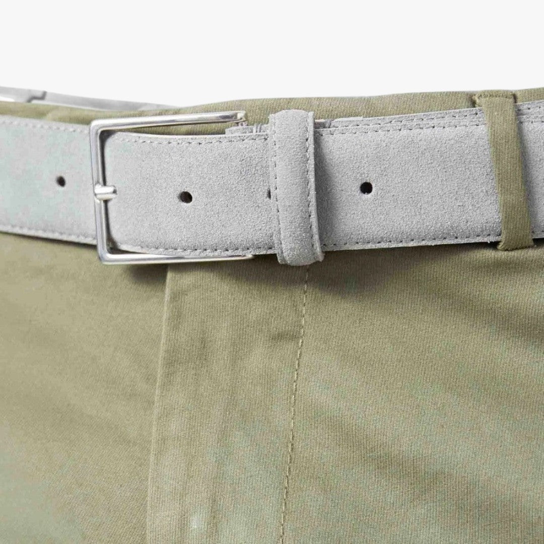 Miles & Luna Suede Leather Belt Classic Buckle Old Money Style for Men