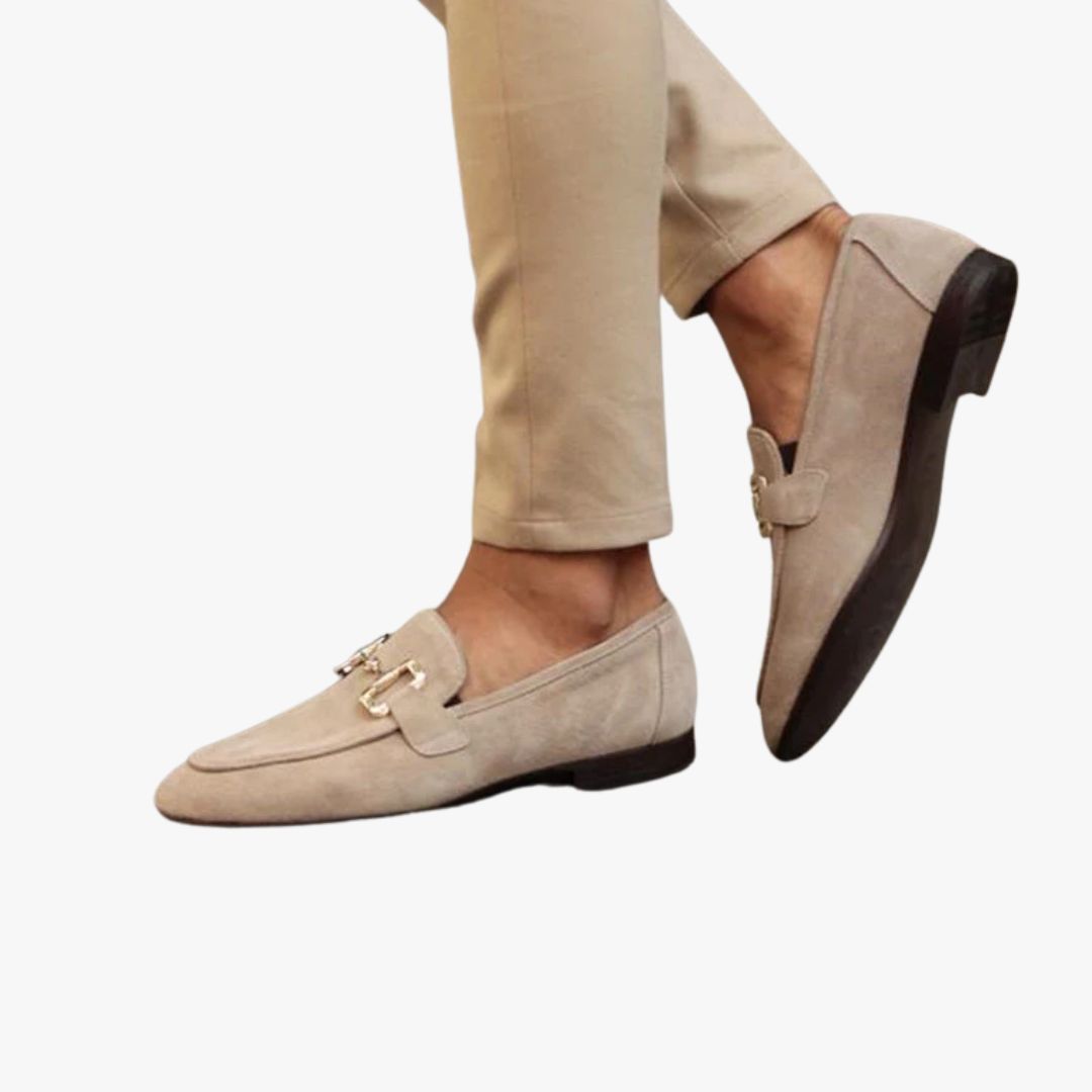 Miles & Luna Suede Loafers Elegant Horsebit Detail Almond Toe Versatile Semi-Formal Wear for Men