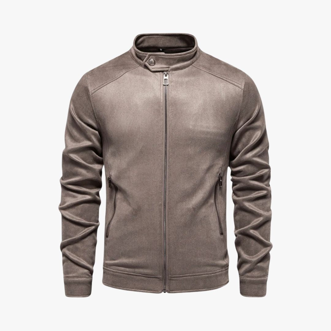 Miles & Luna | Suede Summer Jacket Casual Leather Bomber for Men