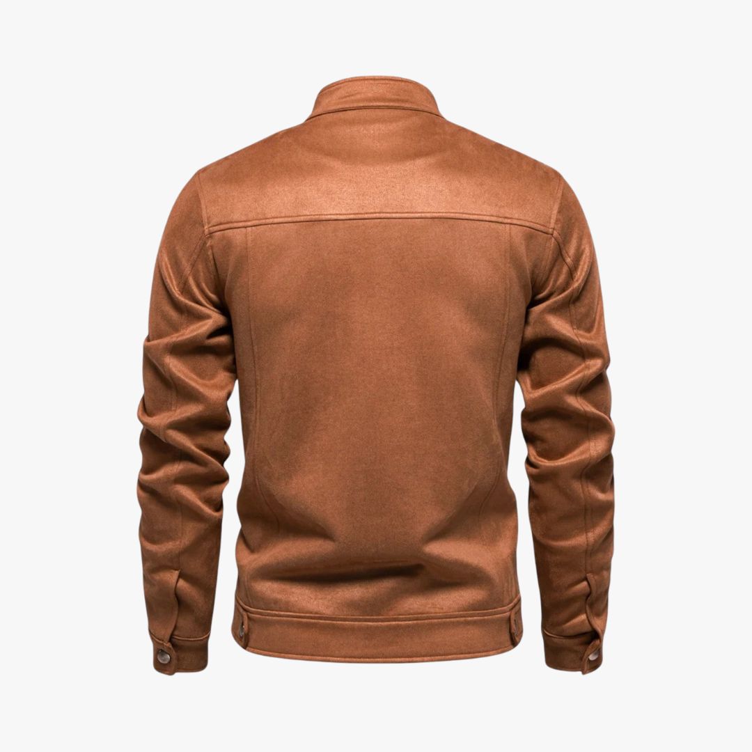 Miles & Luna | Suede Summer Jacket Casual Leather Bomber for Men