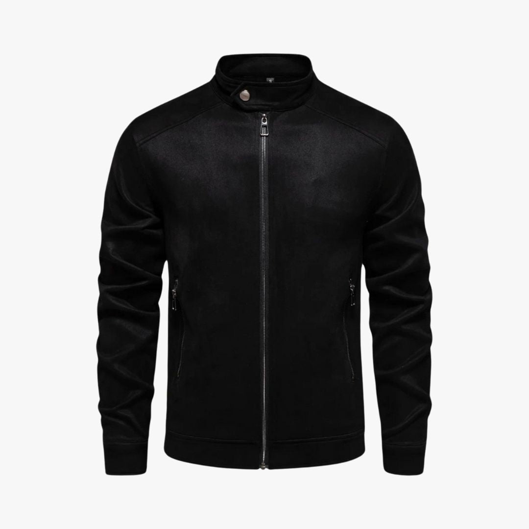 Miles & Luna | Suede Summer Jacket Casual Leather Bomber for Men