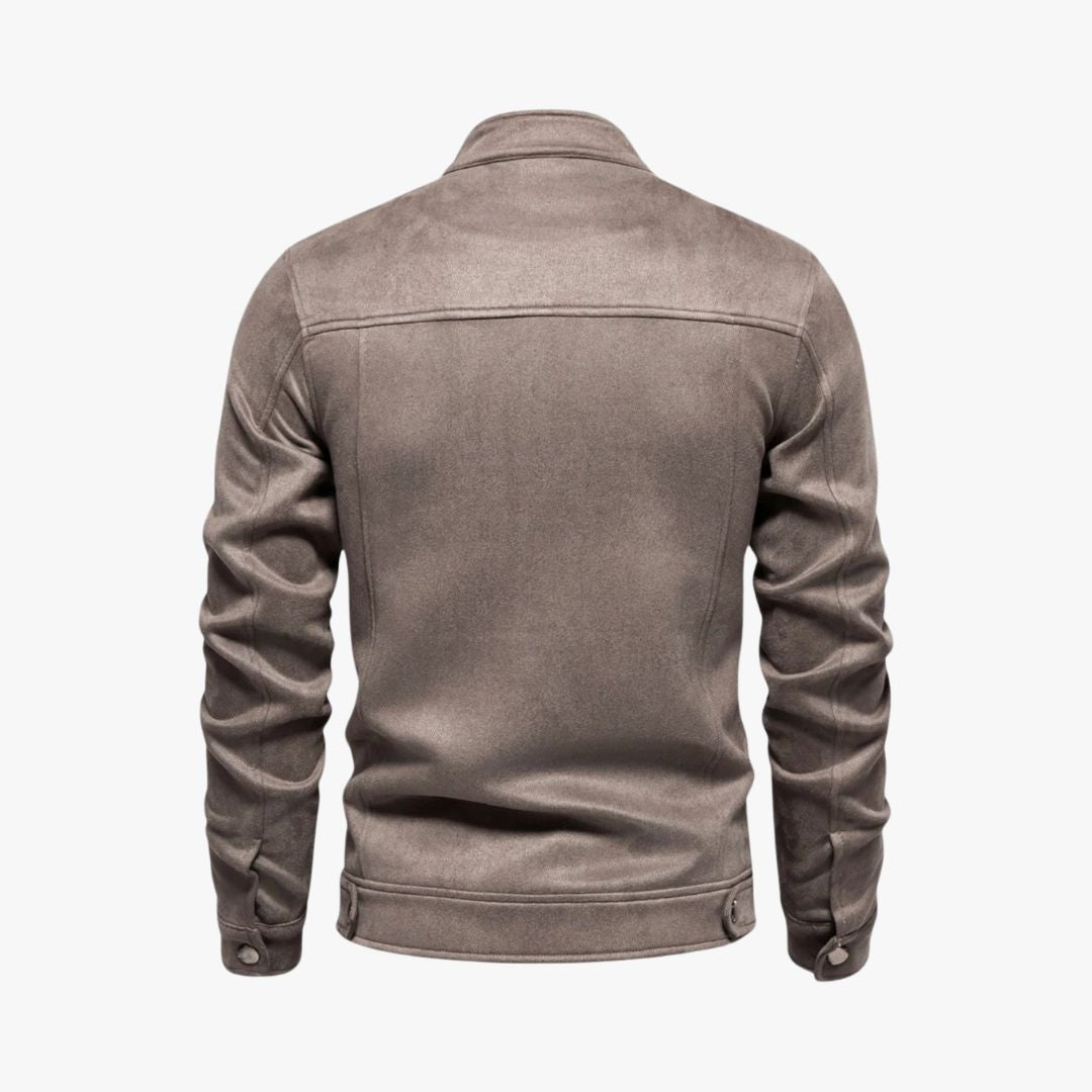 Miles & Luna | Suede Summer Jacket Casual Leather Bomber for Men