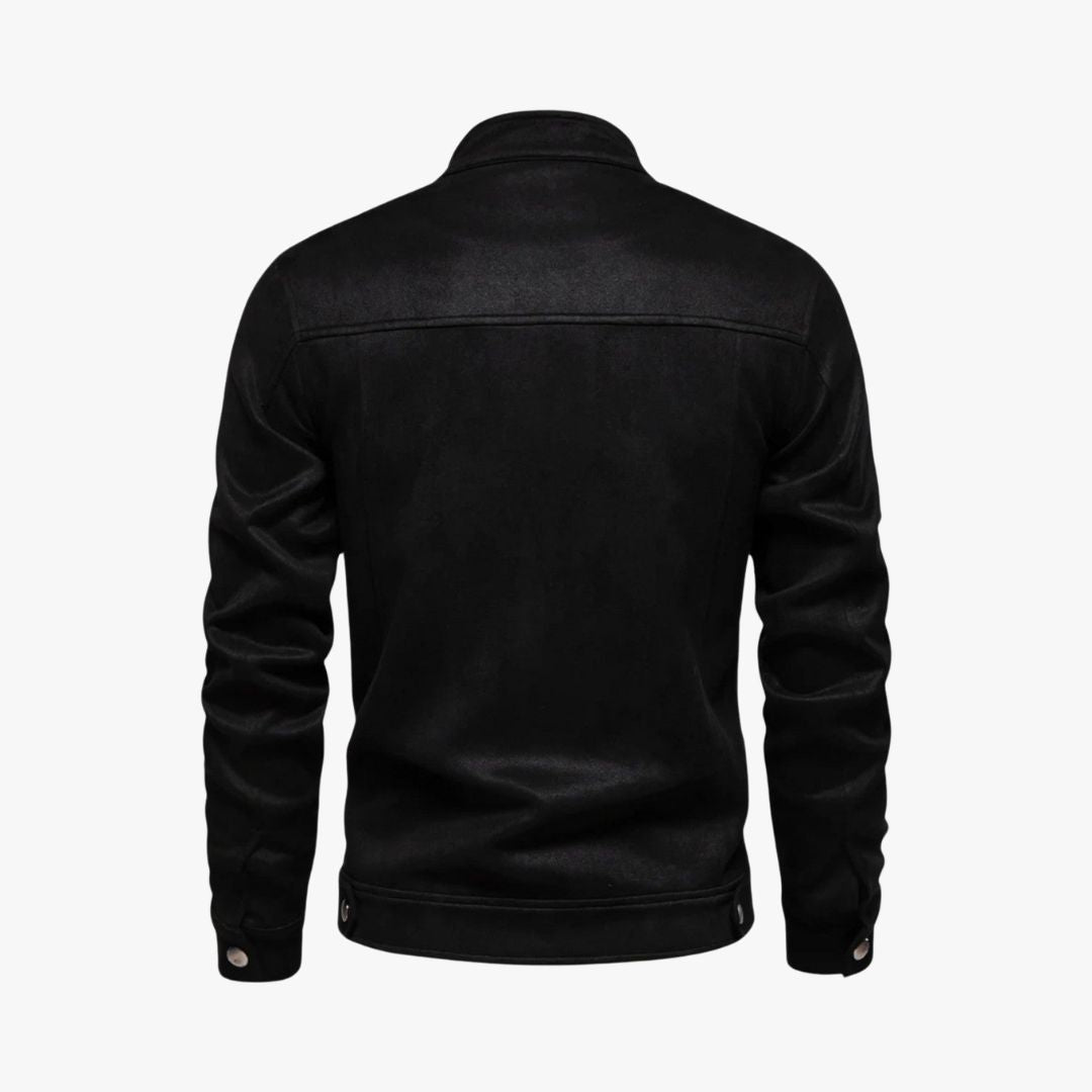 Miles & Luna | Suede Summer Jacket Casual Leather Bomber for Men
