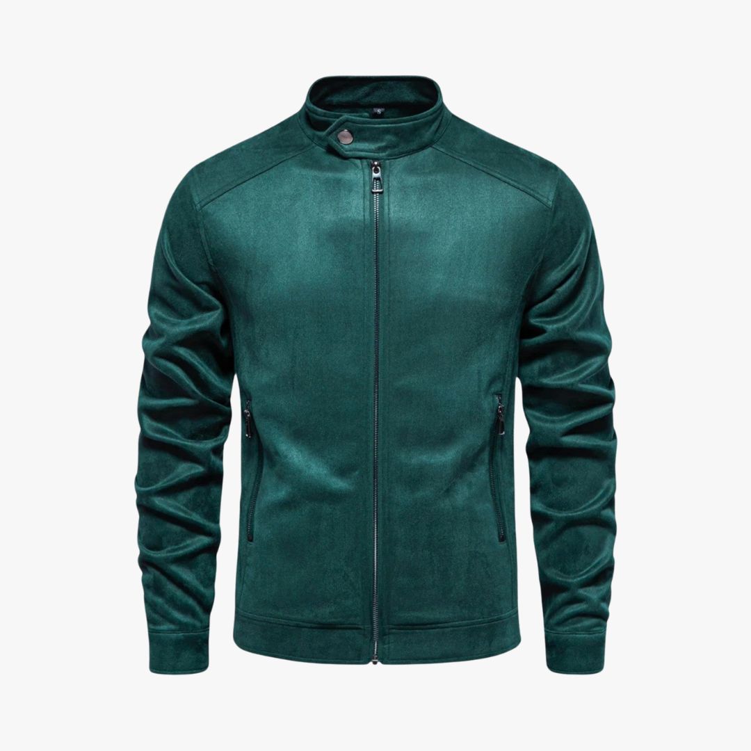 Miles & Luna | Suede Summer Jacket Casual Leather Bomber for Men