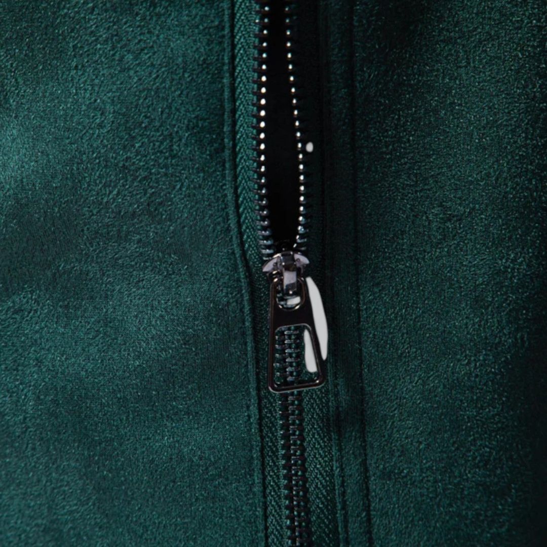 Miles & Luna | Suede Summer Jacket Casual Leather Bomber for Men